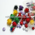 Colorful Pompons With Glitter Threads